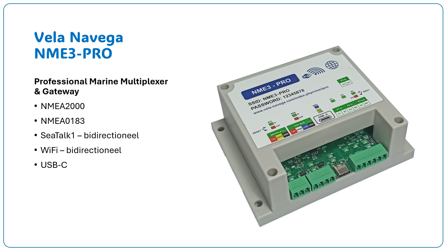 NME3PRO - nieuwe alles-in-één multiplexer van Vela Navega