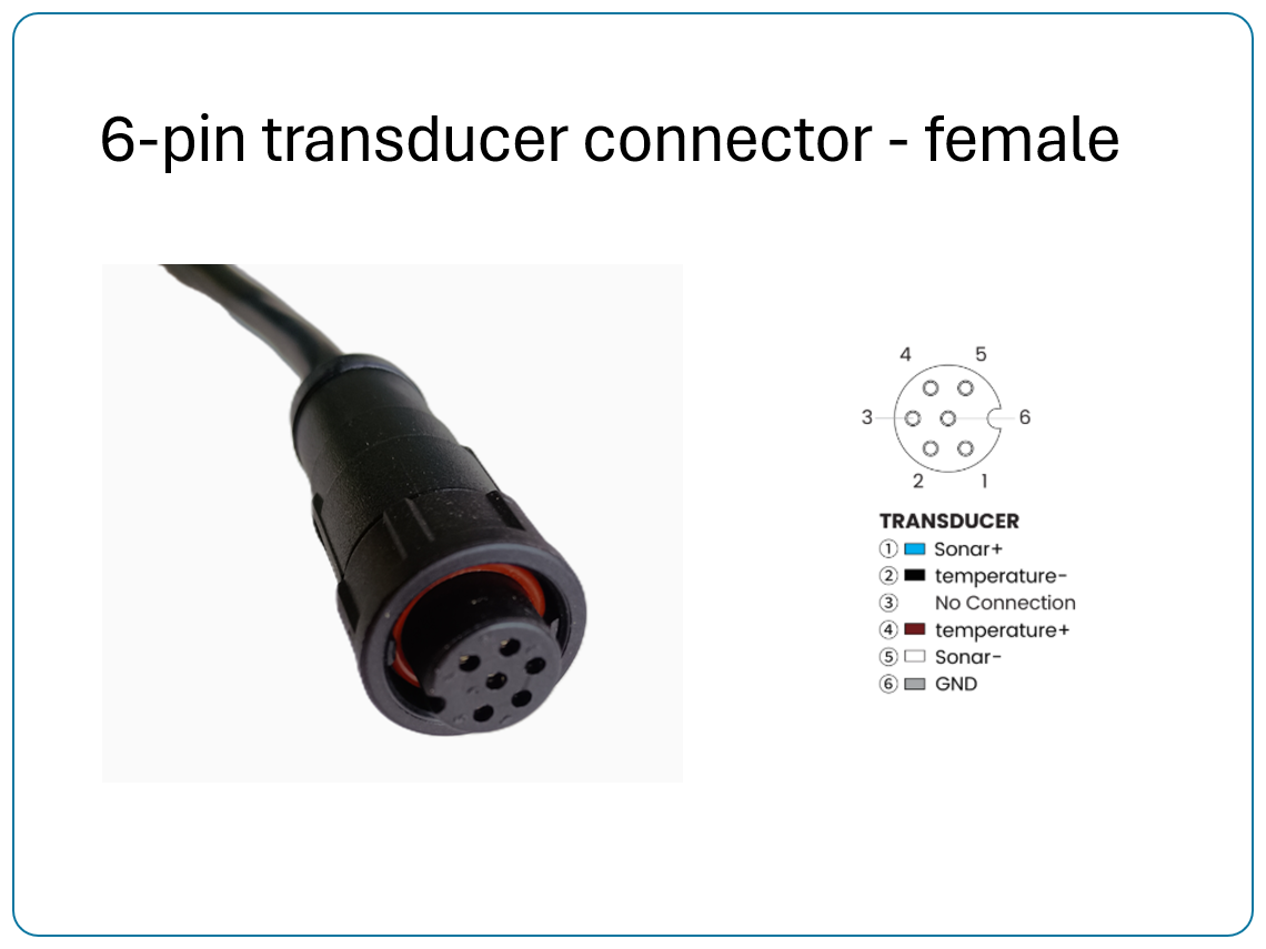 ONWA 6-pin transducer connector - female