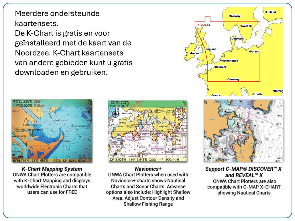 K-Astral 8/12 - Touchscreen GPS Kaartplotters met GPS en WiFi