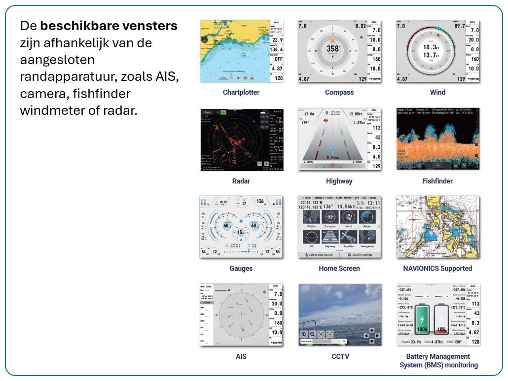 K-Astral 8/12 - Touchscreen GPS Kaartplotters met GPS en WiFi
