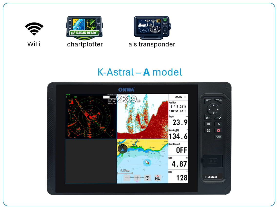K-ASTRAL 12 Series - 12" Radar-Ready Touchscreen Chartplotters
