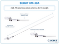 SCOUT KM-30A - AIS antenna for sailing yachts - Stainless steel version 0.9m