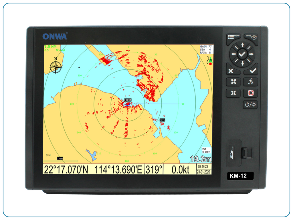 KM-8 - 8" Kaartplotter met radarfunctie