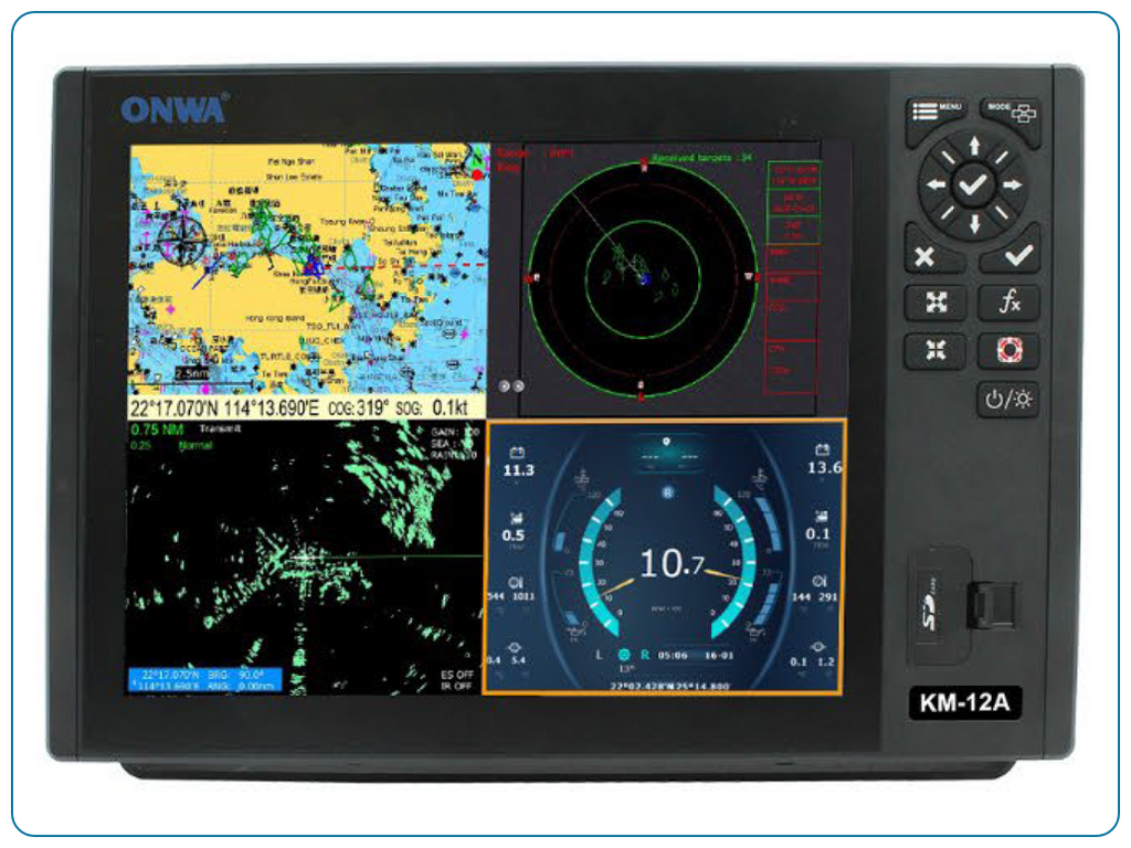 KM-8 - 8" Kaartplotter met radarfunctie