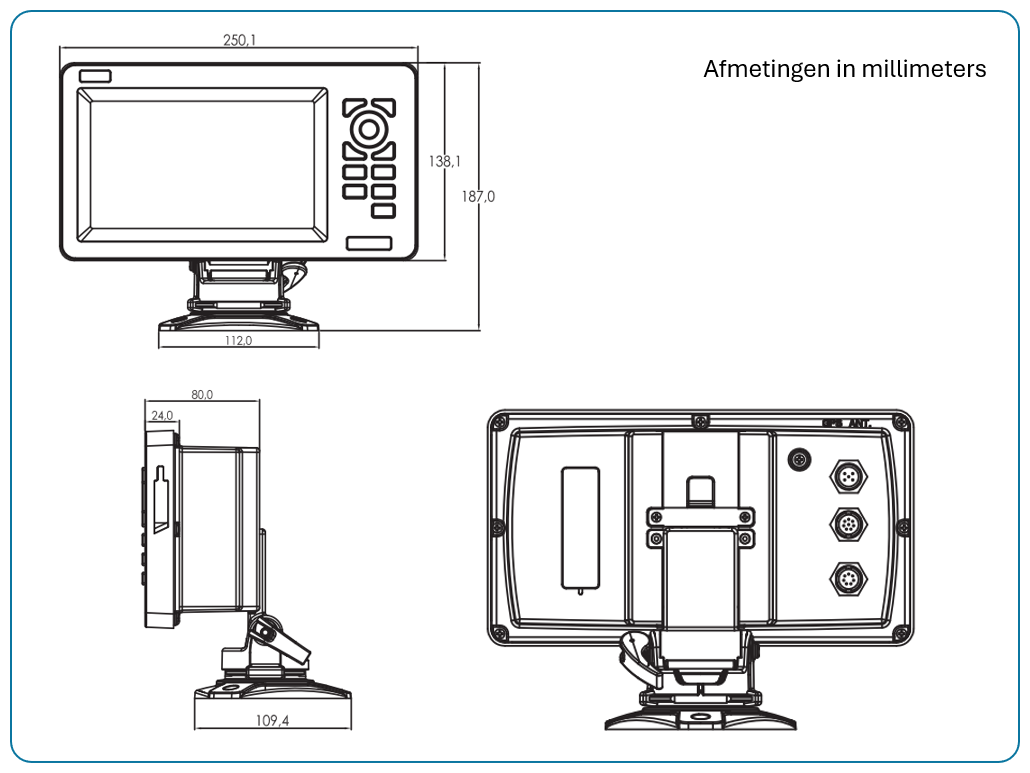 KMR-7 -  7" Multi Functioneel Display met NMEA converter/multiplexer