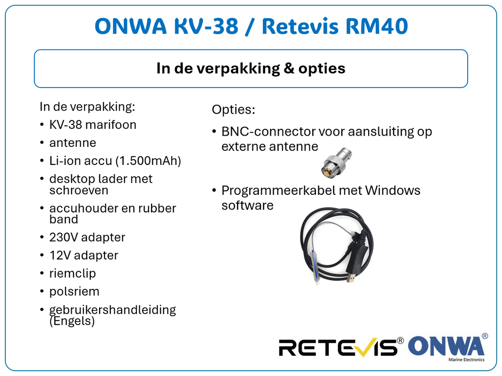 ONWA KV-38 / Retevis RM40 - Handfunkgerät mit ATIS/DSC/GPS/NAV