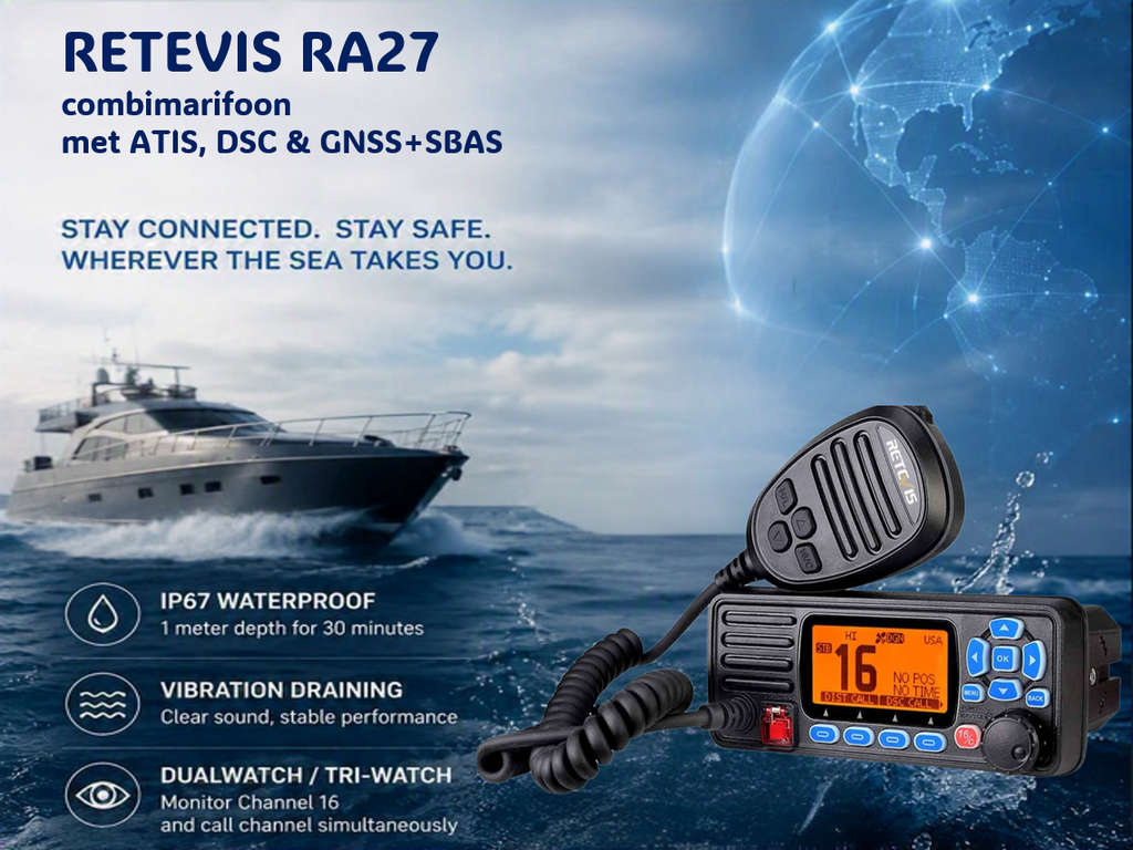 Retevis RA27 Inbouwmarifoon met DSC en GPS