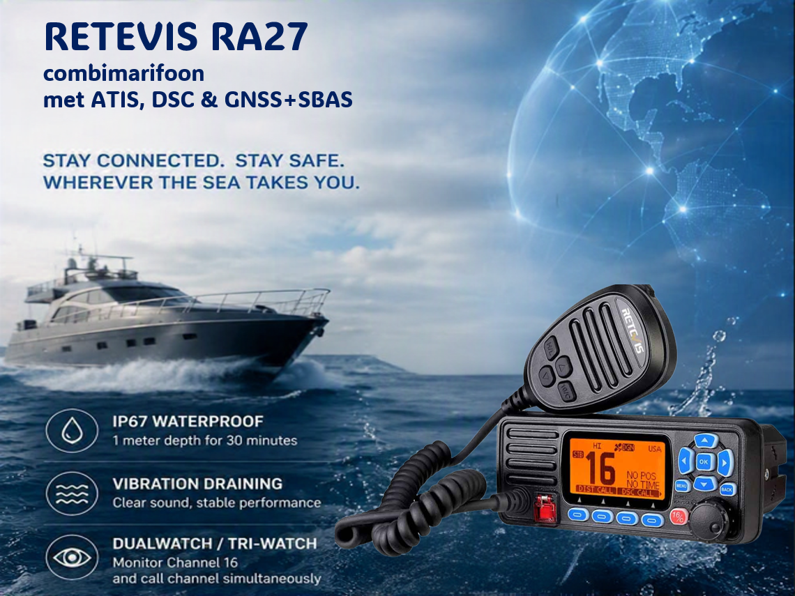 Retevis RA27 Inbouwmarifoon met DSC en GPS