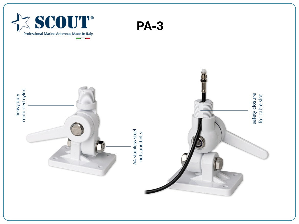 SCOUT PA-3 neerklapbare antennevoet - NYLON