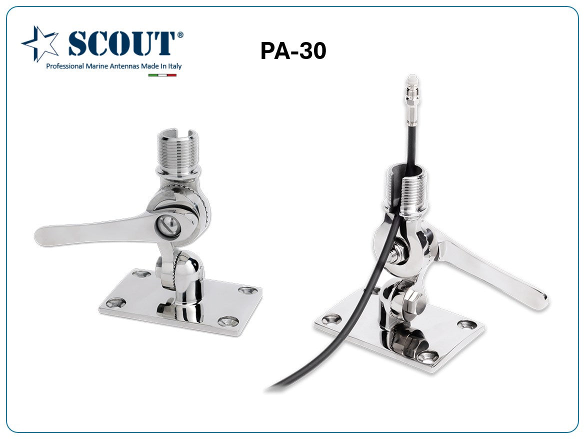 SCOUT PA-30 neerklapbare antennevoet - RVS