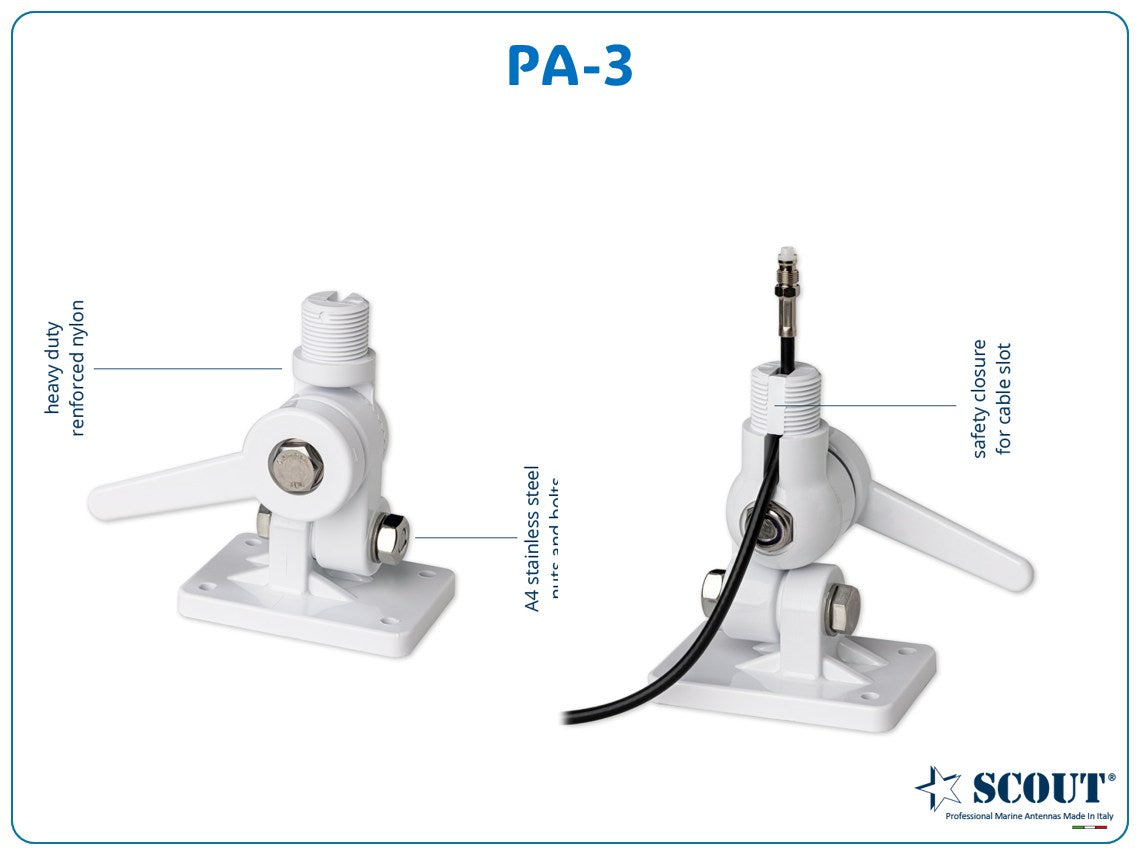 SCOUT PA-3(B) neerklapbare antennevoet - NYLON