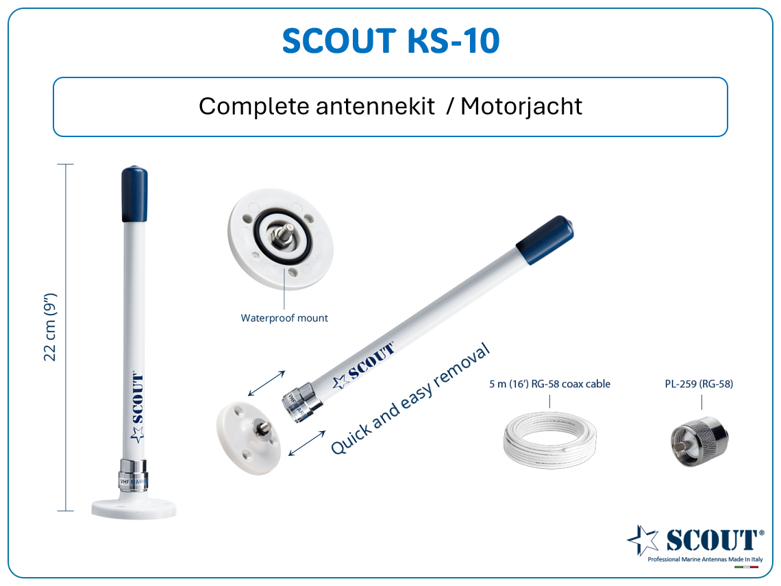 SCOUT KS-10 UKW-Antennenpaket (Motoryacht)